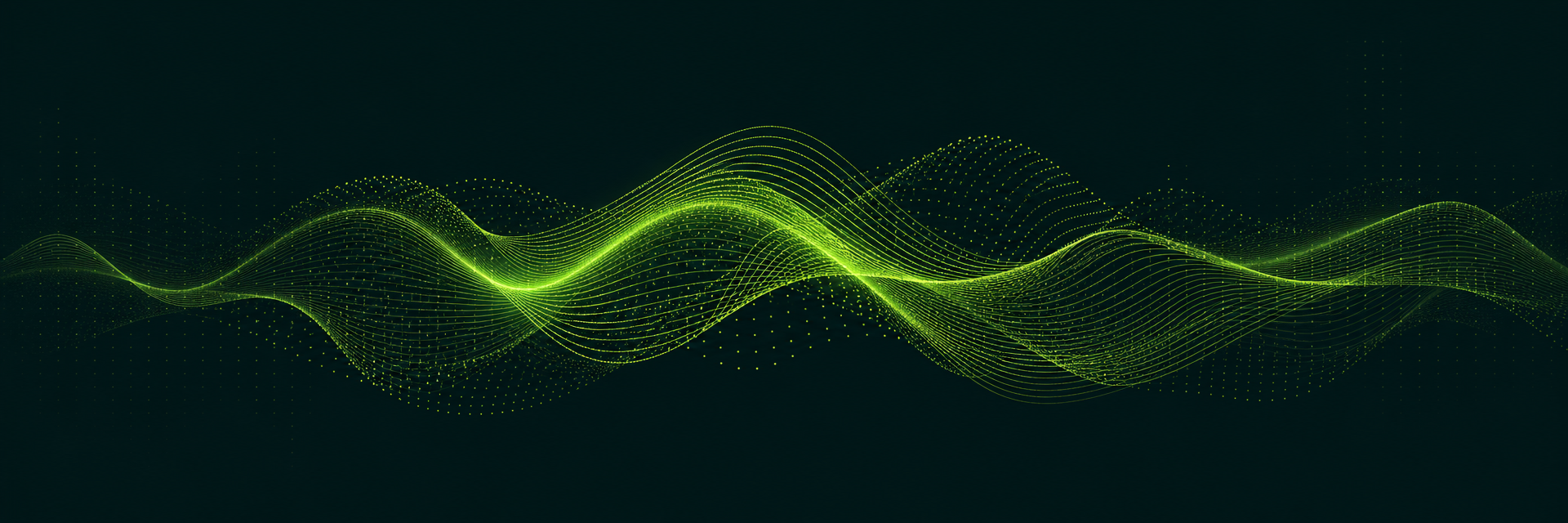 Grafismo de onda digital verde